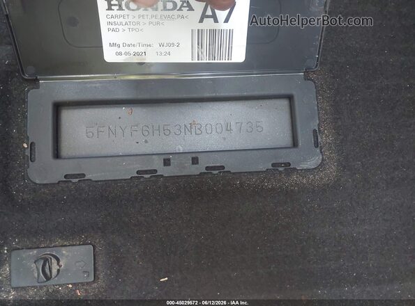 5FNYF6H53NB004735 2022 HONDA PILOT Черный 