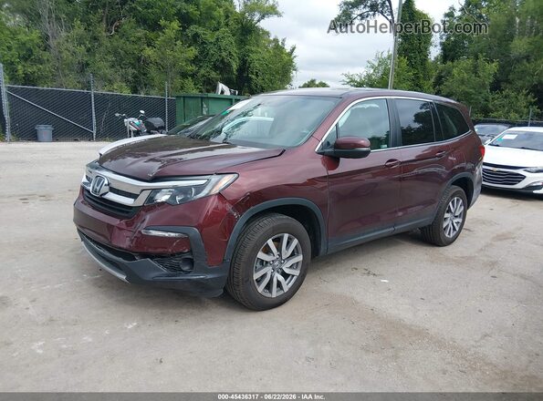 5FNYF6H54KB093954 2019 HONDA PILOT Burgundy Vista tres cuartos delantera izquierda