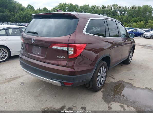 5FNYF6H54KB093954 2019 HONDA PILOT Burgundy Trasero derecho