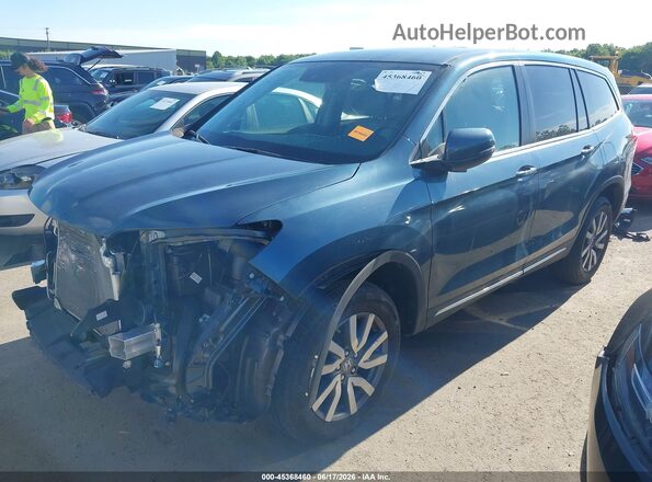 5FNYF6H57KB099733 2019 HONDA PILOT Blue Передня ліва чверть