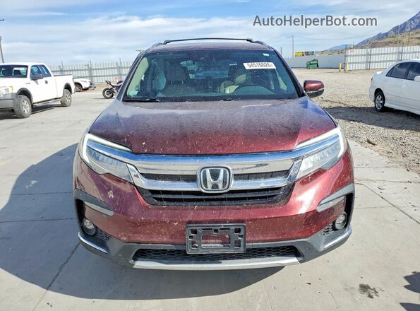 5FNYF6H61MB034937 2021 HONDA PILOT Maroon Front view