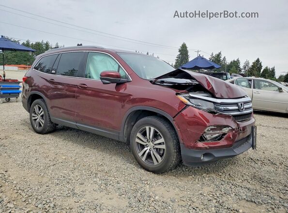 5FNYF6H76JB049955 2018 HONDA PILOT Burgundy Delantero derecho