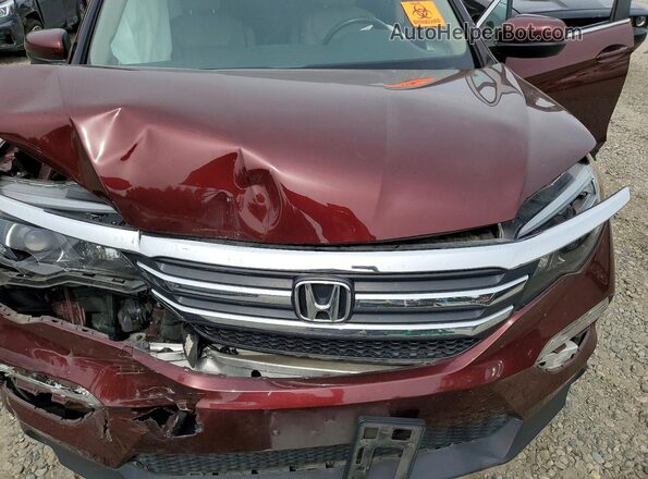 5FNYF6H76JB049955 2018 HONDA PILOT Burgundy Vista del compartimento del motor