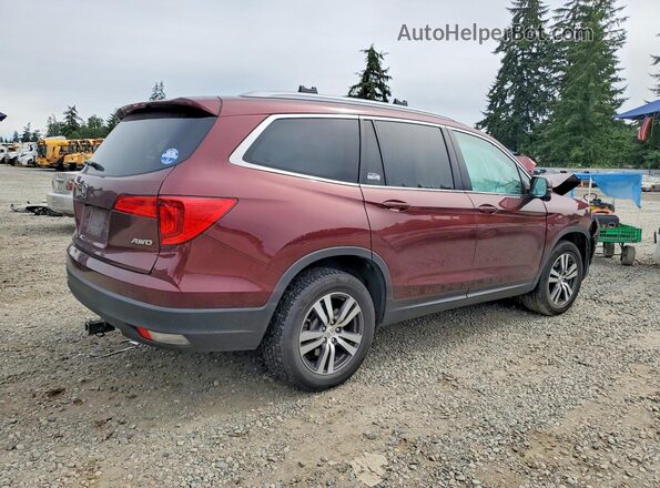 5FNYF6H76JB049955 2018 HONDA PILOT Burgundy Trasero derecho