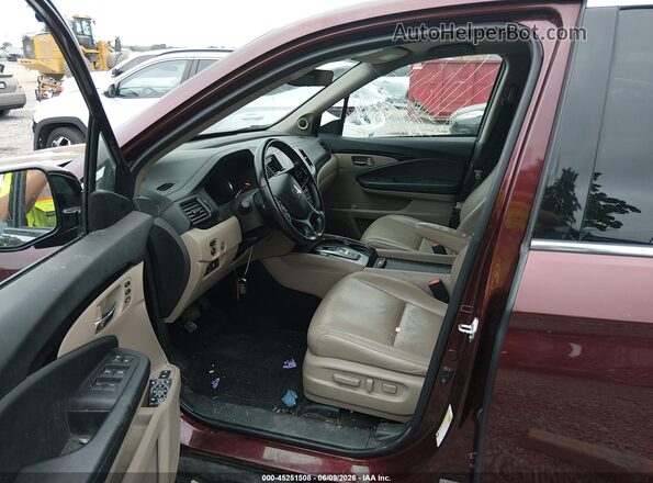 5FNYF6H94KB018884 2019 HONDA PILOT Burgundy Vista interior delantera