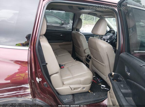 5FNYF6H94KB018884 2019 HONDA PILOT Burgundy Vista de la etiqueta del VIN