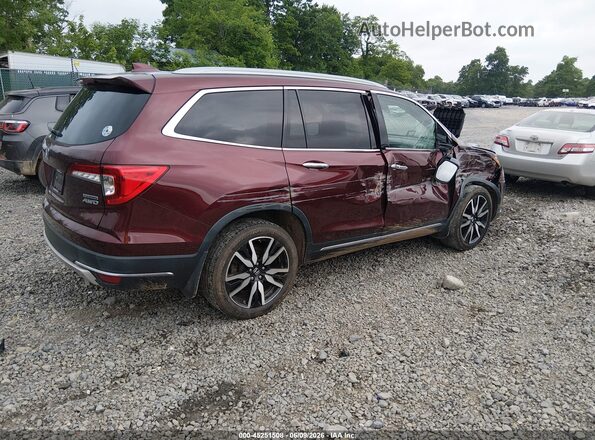 5FNYF6H94KB018884 2019 HONDA PILOT Burgundy Trasero derecho