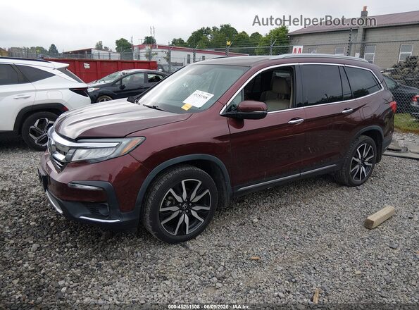 5FNYF6H94KB018884 2019 HONDA PILOT Burgundy Vista tres cuartos delantera izquierda