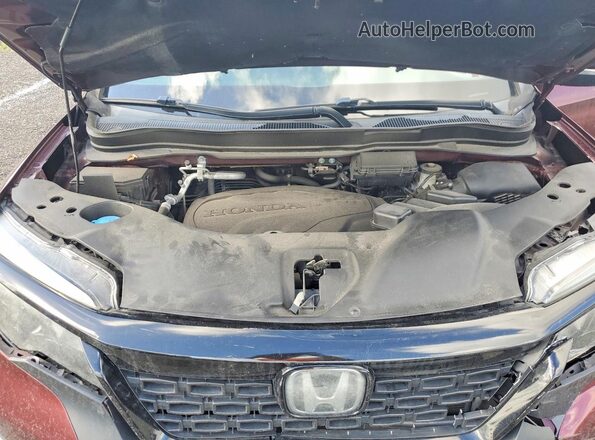 5FNYF7H56MB003325 2021 HONDA PASSPORT Maroon Widok komory silnika