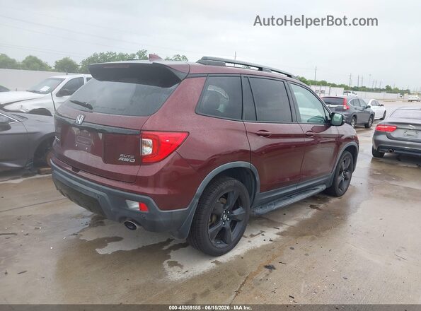 5FNYF8H06KB008077 2019 HONDA PASSPORT Бордовый Задняя правая четверть