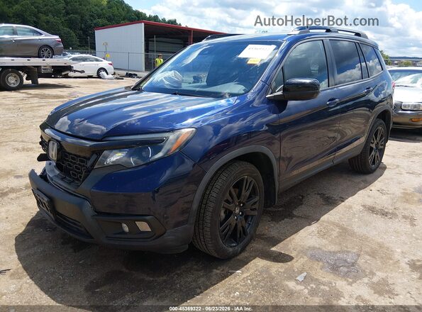 5FNYF8H20KB007248 2019 HONDA PASSPORT Blue წინა მარცხენა ხედი სამი მეოთხედიდან