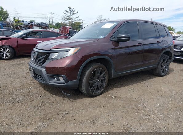 5FNYF8H25KB026541 2019 HONDA PASSPORT Red წინა მარცხენა ხედი სამი მეოთხედიდან