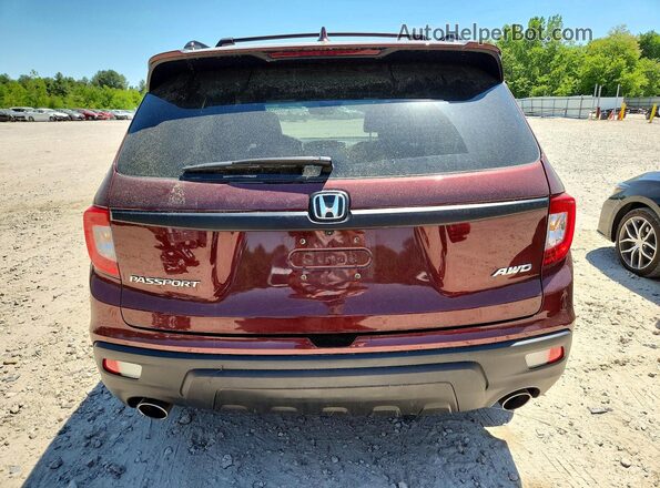5FNYF8H50MB042613 2021 HONDA PASSPORT Burgundy Rear view