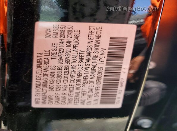 5FNYF8H55RB009095 2024 HONDA PASSPORT Black 
