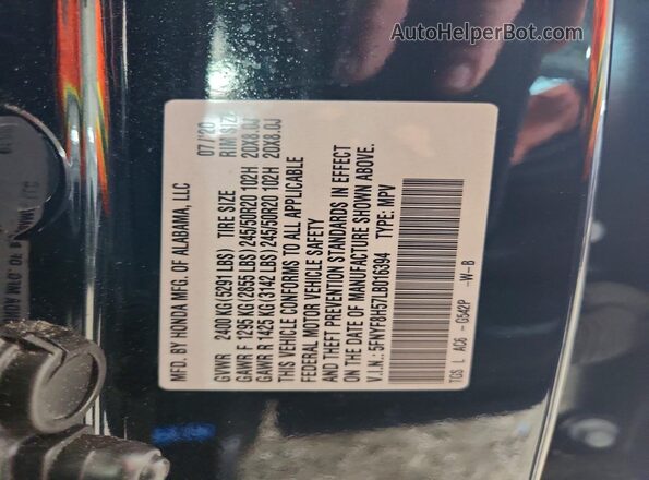 5FNYF8H57LB016394 2020 HONDA PASSPORT Green Շարժիչի բաժամունքի տեսք