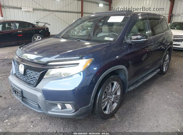 5FNYF8H59KB029176 2019 HONDA PASSPORT Синий Передняя левая четверть
