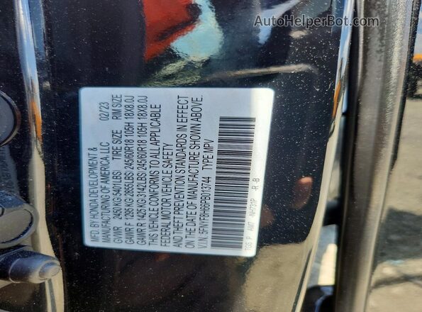5FNYF8H66PB013744 2023 HONDA PASSPORT Черный Вид наклейки с VIN-кодом