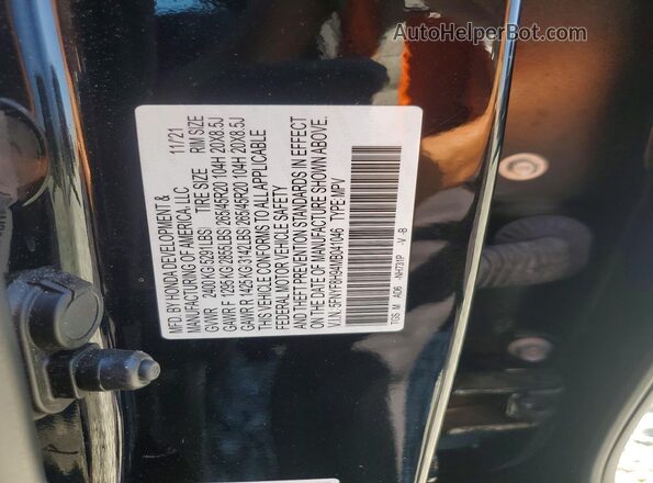 5FNYF8H94MB041046 2021 HONDA PASSPORT Черный Вид наклейки с VIN-кодом