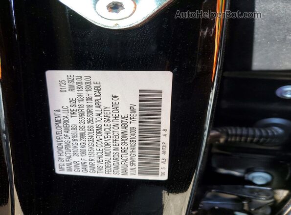 5FNYG1H4XSB104009 2025 HONDA PILOT Black ძრავის განყოფილების ხედი
