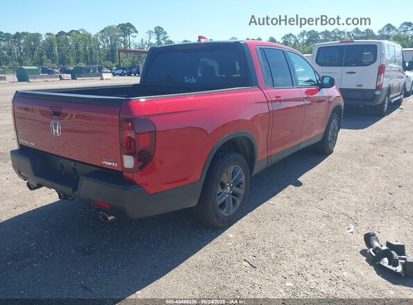 5FPYK3F16MB015888 2021 HONDA RIDGELINE Red Задня права чверть