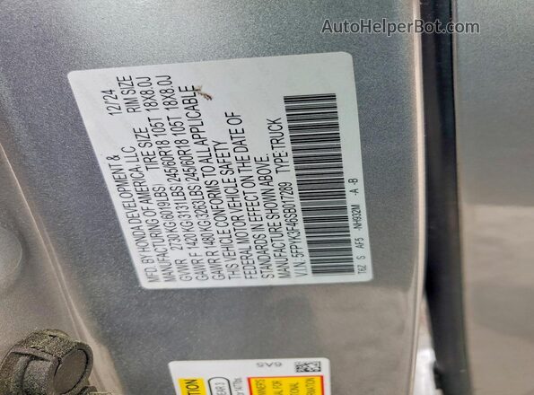 5FPYK3F46SB017289 2025 HONDA RIDGELINE Silver Engine compartment view