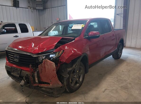 5FPYK3F53PB045731 2023 HONDA RIDGELINE Red წინა მარცხენა ხედი სამი მეოთხედიდან