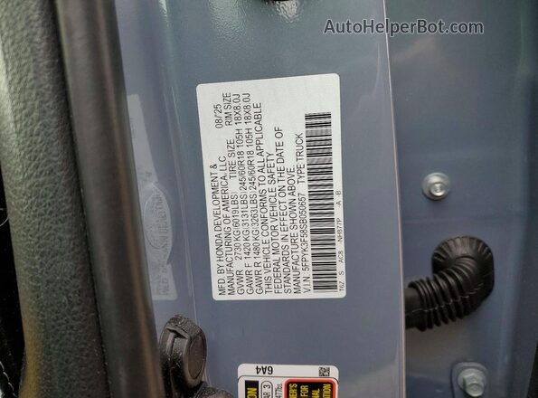 5FPYK3F58SB050657 2025 HONDA RIDGELINE Blue Vista de la etiqueta del VIN
