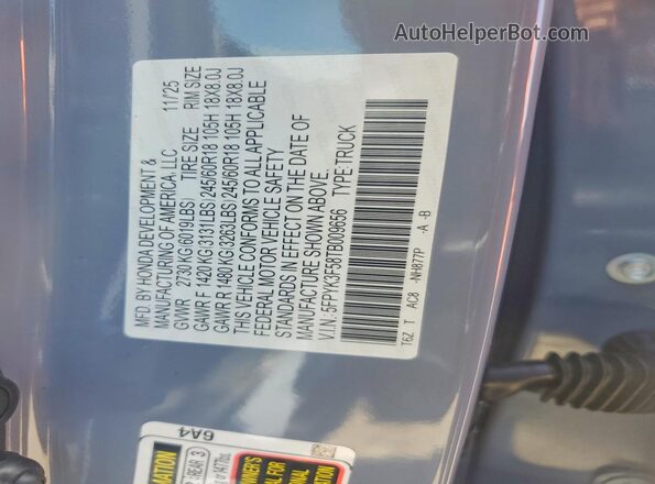 5FPYK3F58TB009656 2026 HONDA RIDGELINE Silver Widok komory silnika