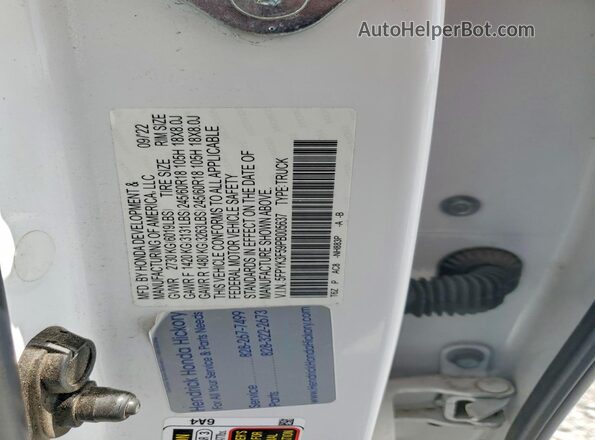 5FPYK3F59PB005637 2023 HONDA RIDGELINE White ძრავის განყოფილების ხედი