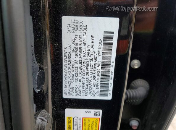 5FPYK3F66RB018003 2024 HONDA RIDGELINE Black 