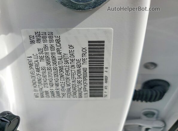 5FPYK3F76PB000400 2023 HONDA RIDGELINE White 