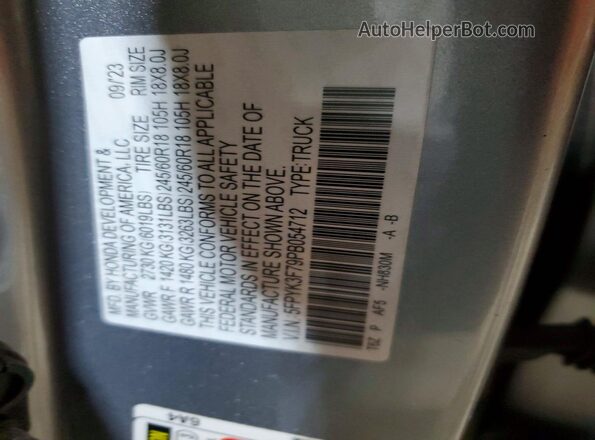 5FPYK3F79PB054712 2023 HONDA RIDGELINE Silver Engine compartment view