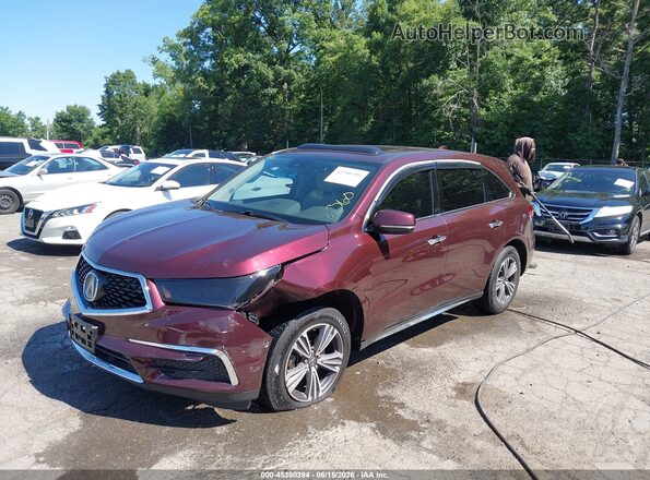 5FRYD3H39HB001540 2017 ACURA MDX Burgundy წინა მარცხენა ხედი სამი მეოთხედიდან