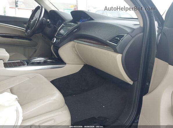 5FRYD4H39HB003701 2017 ACURA MDX Black Вид салону спереду