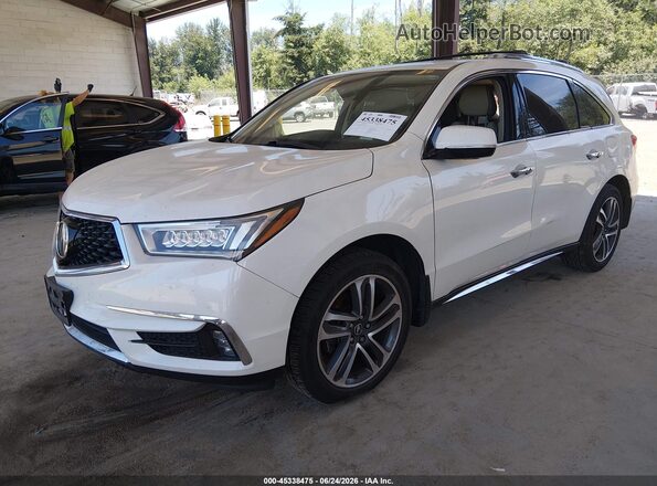 5FRYD4H84HB042188 2017 ACURA MDX White Առջևի ձախ երեք քառորդ տեսարան