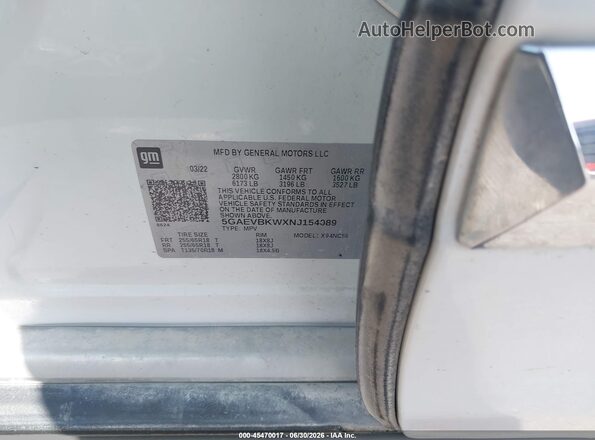 5GAEVBKWXNJ154089 2022 BUICK ENCLAVE White Widok komory silnika