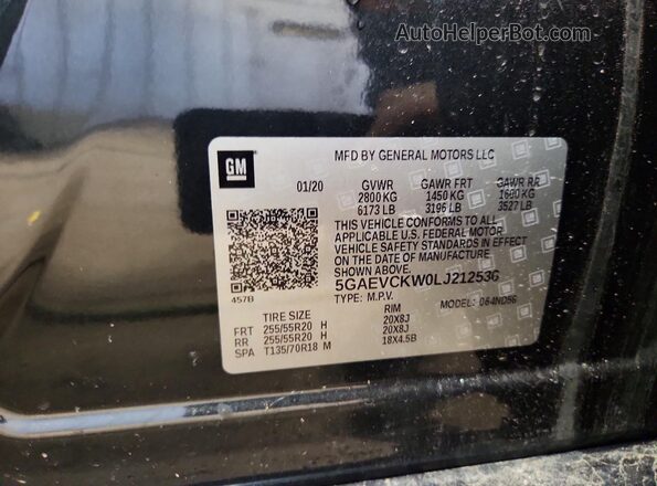 5GAEVCKW0LJ212536 2020 BUICK ENCLAVE Charcoal VIN sticker view