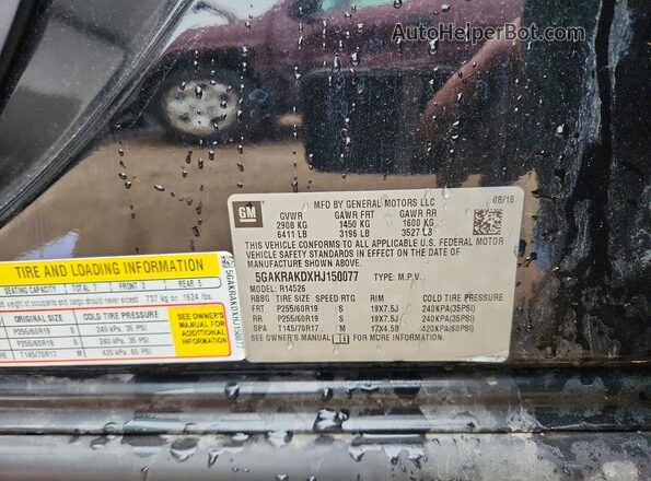 5GAKRAKDXHJ150077 2017 BUICK ENCLAVE Black Engine compartment view