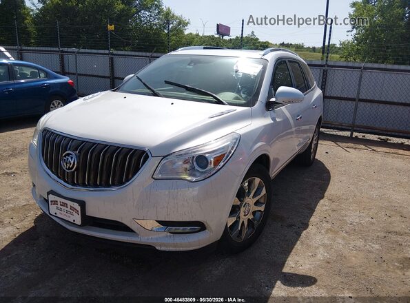 5GAKRCKD8HJ127781 2017 BUICK ENCLAVE White წინა მარცხენა ხედი სამი მეოთხედიდან