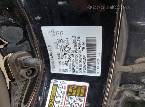 5J6RM4H71GL138671 2016 HONDA CR-V Black VIN կոդի պիտակի տեսք