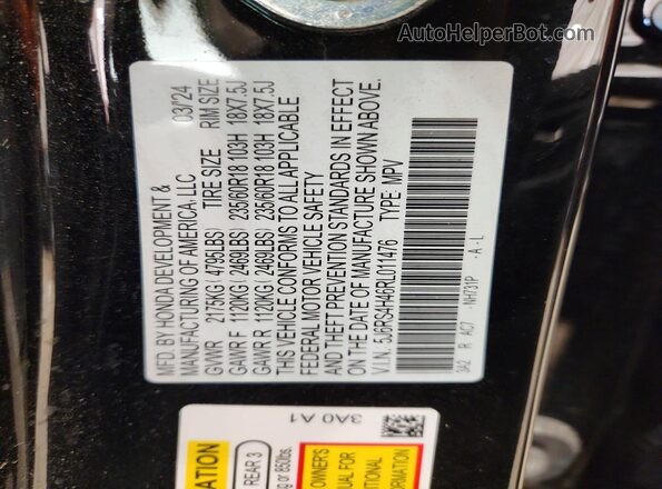 5J6RS4H46RL011476 2024 HONDA CR-V Black 