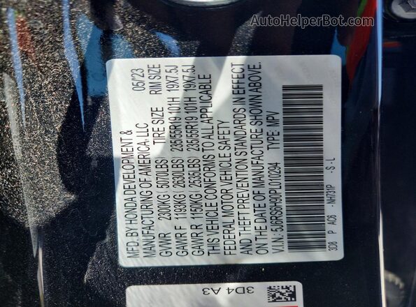 5J6RS6H90PL010294 2023 HONDA CR-V Black 
