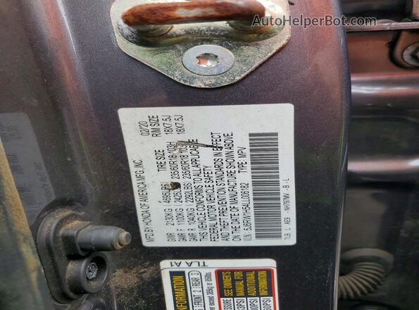 5J6RW1H54LL006182 2020 HONDA CR-V Gray 