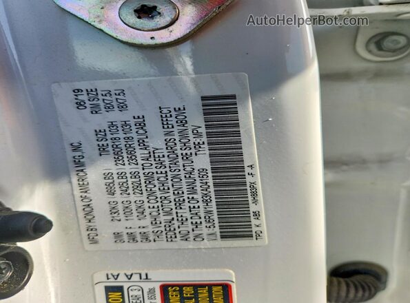 5J6RW1H83KA041509 2019 HONDA CR-V White 