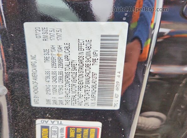 5J6RW2H26LA012797 2020 HONDA CR-V Black 