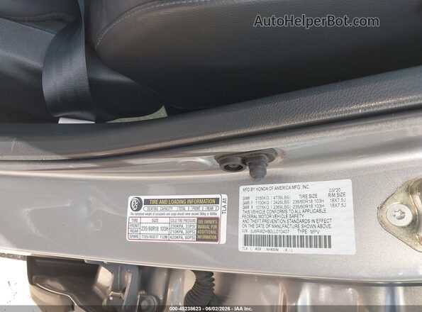 5J6RW2H80LL010407 2020 HONDA CR-V Gray Engine compartment view