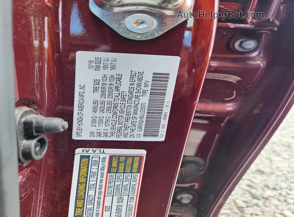 5J6RW2H89JL033570 2018 HONDA CR-V Burgundy VIN կոդի պիտակի տեսք