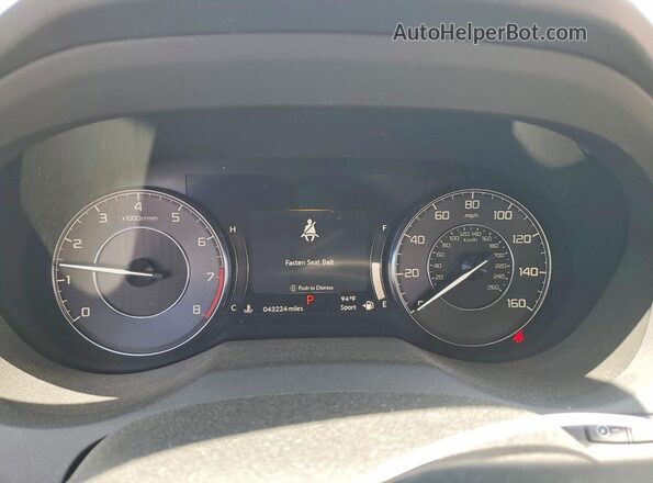 5J8TC1H37ML008093 2021 ACURA RDX White Instrument cluster view