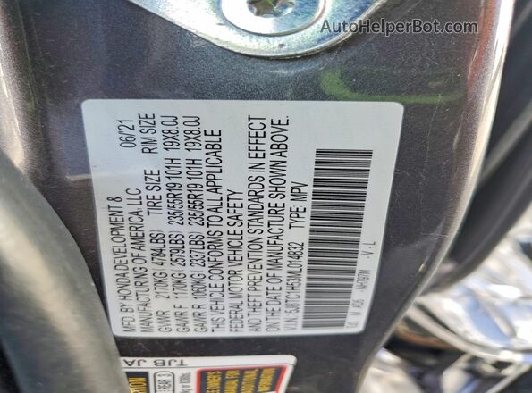 5J8TC1H53ML014832 2021 ACURA RDX Gray 