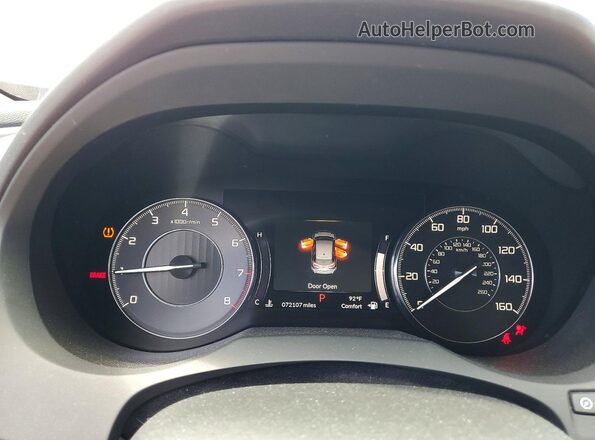 5J8TC2H31KL042887 2019 ACURA RDX White Вид щитка приладів